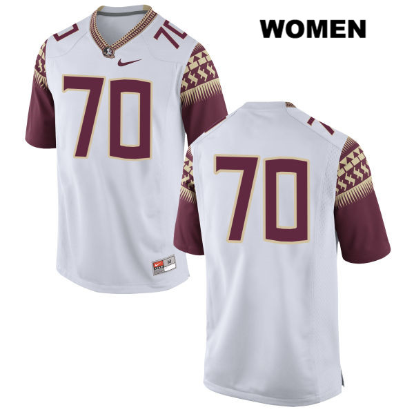 Women's NCAA Nike Florida State Seminoles #70 Cole Minshew College No Name White Stitched Authentic Football Jersey PUP2169CZ